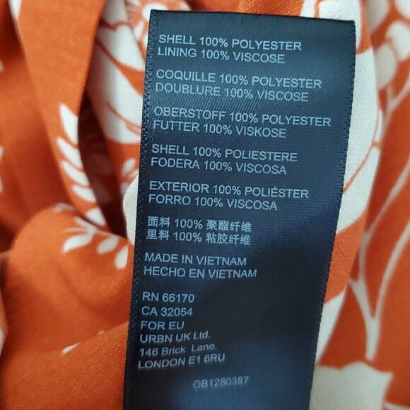 Urban Outfitters Dress Small Orange Daphne Wrap Midi Floral V-Neck Boho Summer - Picture 9 of 10